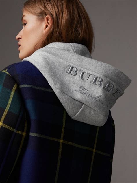 burberry womens embroidered hood fleece-back jersey sweatshirt|burberry signatures for men.